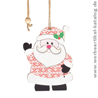 Geschenkanhnger oder Baumanhnger Wooden Claus als Streuartikel fr Weihnachten! 