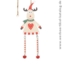 Geschenkanhänger oder Baumanhänger Wooden Rudolph als Werbeartikel für Weihnachten! 