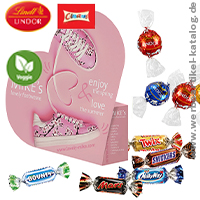 Konturen-Schachtel Ei mit Lindor Kugeln oder mit Celebrations - se Werbegeschenke zum Muttertag oder Valentinstag!