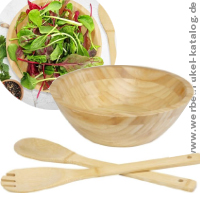 Argulls Salatschssel und -besteck aus Bambus als hochwertiges Kundengeschenk. 
