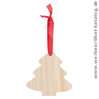 Weihnachtsbaumanhänger X-MAS Tree aus Holz, als Streuartikel mit Ihrem Logo