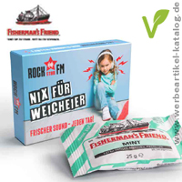 Fishermans Friend in Werbekartonage, Marken Werbeartikel mit Ihrem individuellen Branding! 