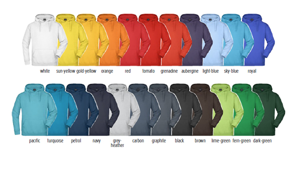 Hooded Sweat - klassisches Kapuzensweatshirt in vielen Farben und  mit Ihrem Logo bedruckt.