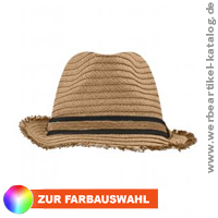 Trendy Summer Hat - Sommer Hut als Werbeartikel mit modischer Fransenkrampe.