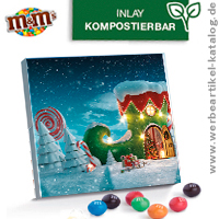 XS Adventskalender M&Ms, bedruckte Werbemittel Weihnachten mit Motiv: Winter Wonderland