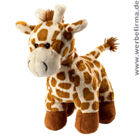 Giraffe Carla, Plschtier Werbemittel mit Ihrem Logo auf einem Schal, Halstuch oder per Doming. 