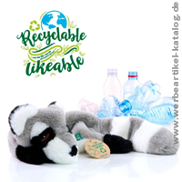 HundespieHundespielzeug RecycelWaschbr, als Werbeartikel aus 100% genutzten und recycelten PET-Flaschen!