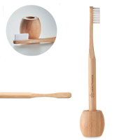 KUILA - eine Zahnbrste mit Griffteil aus Bambu als Werbegeschenk mit Ihrem Logo! 