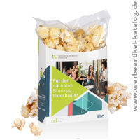 Popcorn to go, leckere Werbeartikel Sssigkeiten. in neutraler transparenter Tte