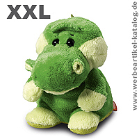 Schmoozies XXL Krokodil, vielseitig einsetzbarer Werbeartikel durch Mikrofaser-Unterseite. 