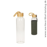 Glasflasche Bamboo, 0,55 Liter als Werbegeschenk für Ihre Kunden! 