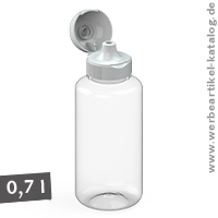 Trinkflasche Sports klar-transparent 0,7 l, perfektes Werbemittel für Kindergarten, Schule, Freizeit und Sport!