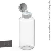 Trinkflasche Sports klar-transparent 1,0 l, perfektes Werbegeschenk für Kindergarten, Schule, Freizeit und Sport!  