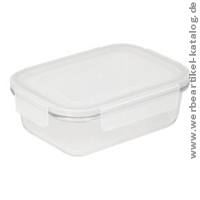 Glasbox Cerrada 17x12,6x5,5 cm, transparent/grau - Werbemittel aus hochwertigem Borosilikatglas! Glasbox Cerrada 17x12,6x5,5 cm, transparent/grau - Werbemittel aus hochwertigem Borosilikatglas!