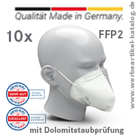 Atemschutzmaske CareOne FFP2 NR D, 10er Set - Corona Werbeartikel, Made in Germany!