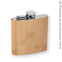 Flachmann BAMBOO STYLE, als Werbegeschenk mit Ihrem Logo! 