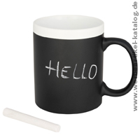 Chalk Tasse 330 ml, Werbetasse mit Tafelbeschichtung.