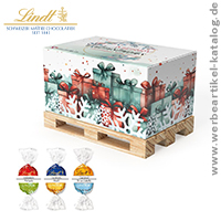 Geschenk Mini-Palette groß, mit Lindt Lindor Kugeln - besondere Weihnachtsgeschenke für Kunden.