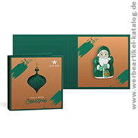 Nikolaus vegan in Werbeklappkarte - süße Werbegeschenke für Ihre Kunden zu Weihnachten! 
