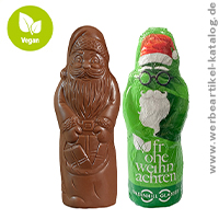 Veganer MAXI-Schoko-Weihnachtsmann als Weihnachts Werbemittel.