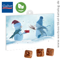 A5-Schoko-Adventskalender BASIC, Werbeartikel Weihnachten - Schneemann Geschenk!