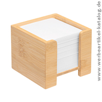 Zettelbox NEVER FORGET BAMBOO als ntzlicher Werbeartikel fr das Bro.