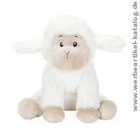 Plüschtier Schaf Tede, als Werbemittel mit kuschelweichem Fell.