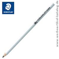 Zimmermannsbleistift, oval, weiß. Staedtler Werbeartikel Handwerkerstifte in Top-Qualität.