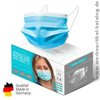 Medizinische Kinder-Gesichtsmaske OP, 50er Set, blau - Artikel aus der Kategorie Werbeartikel Corona. 