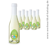 Oster-Piccolo, 6 x Secco Piccolo 0,2 l , Flasche klar, Ostern als Aufmerksamkeit an Kunden, Freunde und Bekannte verschenken!