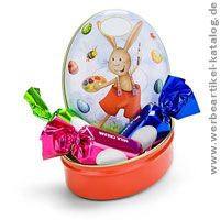 Schokoladendose Osterhase - nette Kleinigkeit für Kunden und Mitarbeitern an Ostern verschenken!