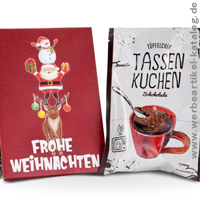 Tassenkuchen Frohe Weihnachten als Werbegeschenk Weihnachten! Tassenkuchen Frohe Weihnachten als Werbegeschenk Weihnachten!