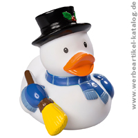 Quietsche-Entchen Schneemann, nettes Winter Werbegeschenk