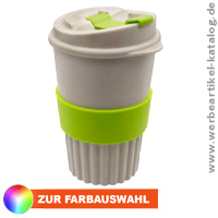 BIO-Coffee to go Classic 350 ml mit Soft-Manschette, Werbeartikel Mehrweg Alternative.