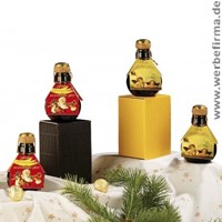 0,125 Liter kleine Sektflasche mit Weihnachtsmanschette als Werbemittel fr Weihnachten