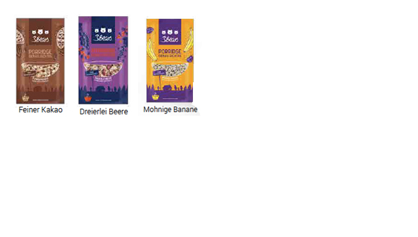 3BEARS PORRIDGE in Werbemappe, leckerer Porridge mit individuellem Branding!