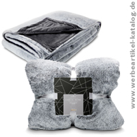 Joan Plaid-Decke aus Sherpa-Fleece- Kundengeschenk mit Ihrem Logo