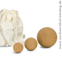 Massageblle Cork, 3er Set, als Werbegeschenk fr Geschftspartner und Kunden!