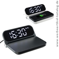 REEVES-BOXBURN, Fast Wireless Charger mit Wecker - smartes Werbegeschenk groer Werbeflche. 