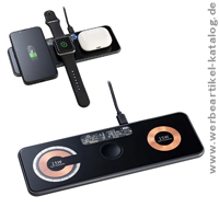 3-in-1 Fast Wireless Charger REEVES-GOLNEY, als Werbegeschenk mit Ihrem Logo im Tampondruck 3-in-1 Fast Wireless Charger REEVES-GOLNEY, als Werbegeschenk mit Ihrem Logo im Tampondruck