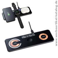 3-in-1 Fast Wireless Charger REEVES-GOLNEY, als Werbegeschenk mit Ihrem Logo im Tampondruck