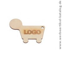 EINKAUFSWAGENCHIP aus Birkenholz mit Ihrem individuellen Branding! EINKAUFSWAGENCHIP aus Birkenholz mit Ihrem individuellen Branding!