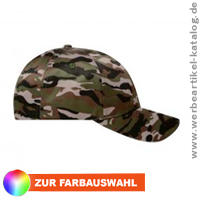 6 Panel Camouflage Cap - Caps mit Werbedruck!