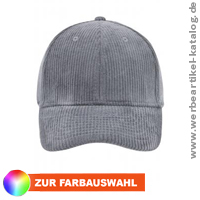 6 Panel Corduroy Cap klassisches 6 Panel Werbecap aus Breitcord mit Ihrem Logo! 