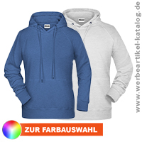 Kapuzensweat mit Raglanrmeln, als Werbeshirt mit Ihrem Logo! 