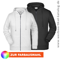 Zip Hoody, Sweat-Jacke mit Kapuze, modische Jacke mit Ihrem Logo bedruckt!