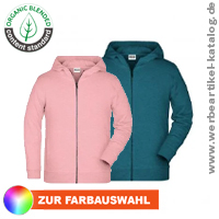 Kinder Sweat-Jacke mit Kapuze und Reiverschluss, coole Jacken fr Kinder mit Ihrer Werbung! 