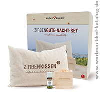 ZIRBENKOMBIPACK GUTE NACHT SET - Wellness Werbegeschenke für Kunden, Mitarbeiter und Geschäftspartner! 