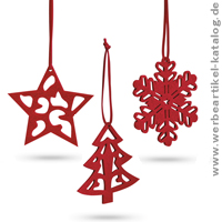 Starfy - roter Baumschmuck als Weihnachts Streuartikel. 