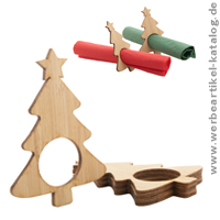 Julmiddag Serviettenringset, Weihnachtsgeschenk mit Ihrem Branding per Druck oder Gravur!